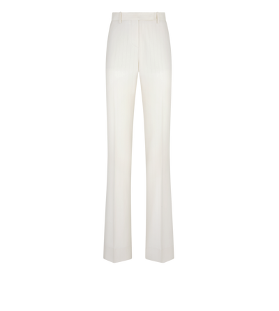 SHADOW STRIPE WOOL SILK TAILORED STRAIGHT PANTS image number 0