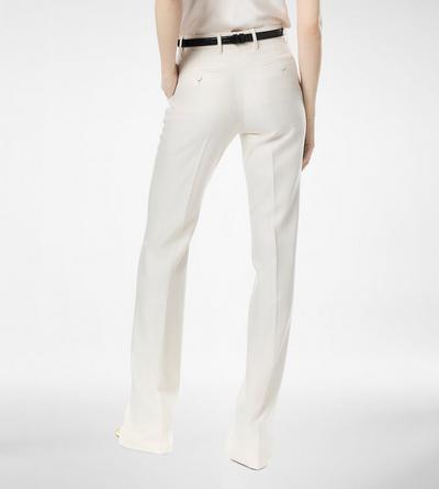 SHADOW STRIPE WOOL SILK TAILORED STRAIGHT PANTS image number 4