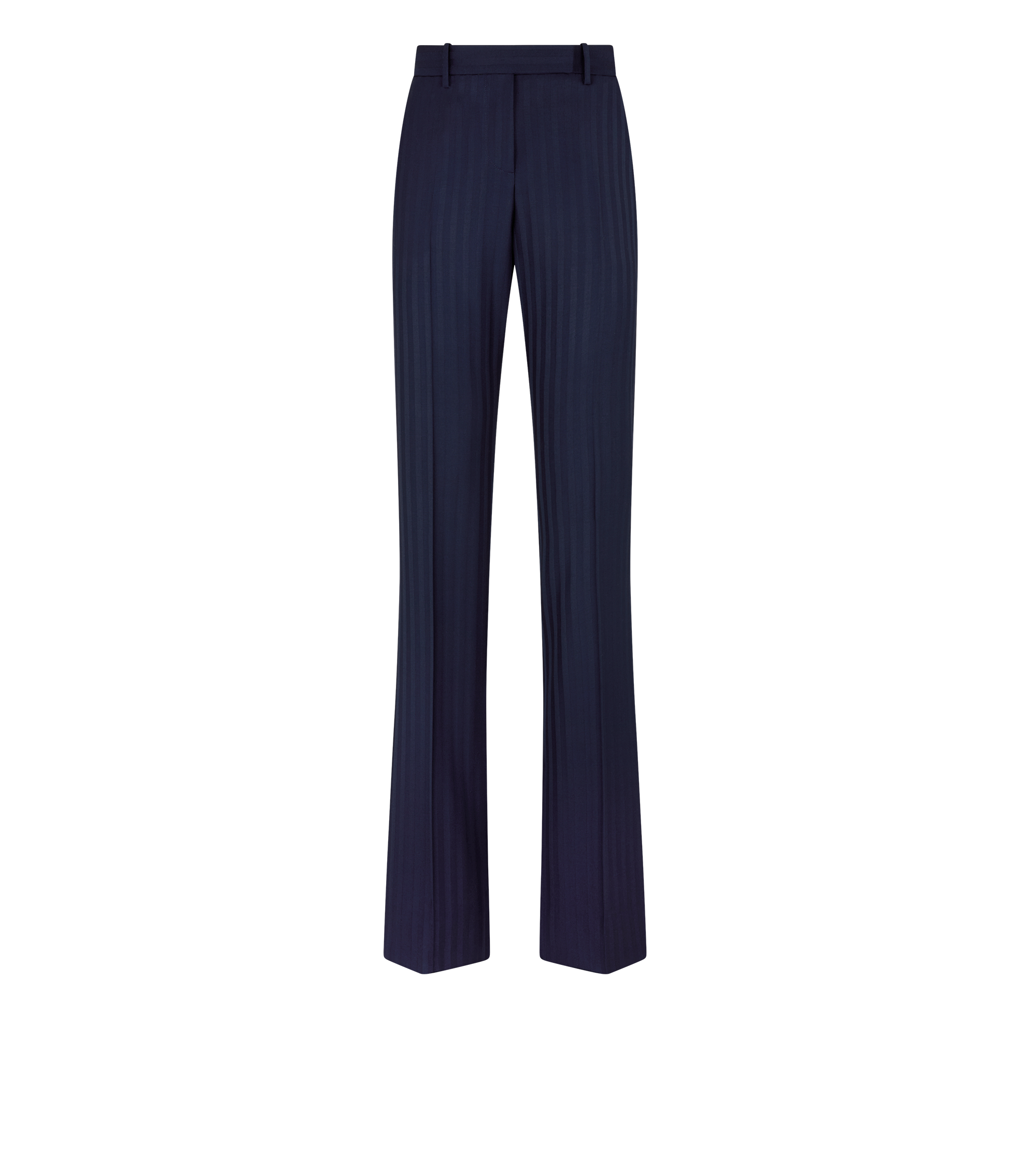 TONAL STRIPE VIRGIN WOOL TAILORED STRAIGHT PANTS