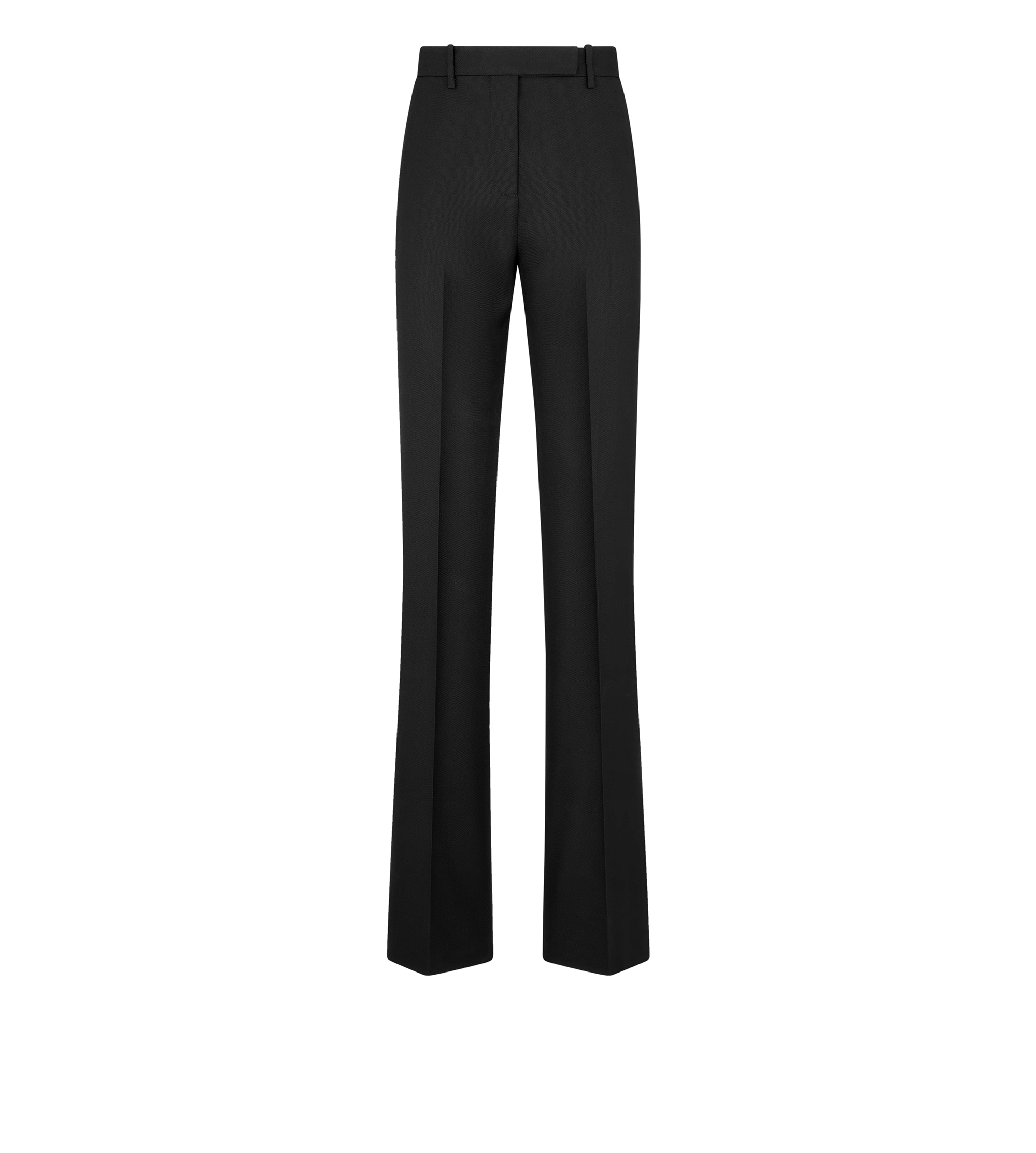 WOOL SILK BLEND TAILORED STRAIGHT PANTS