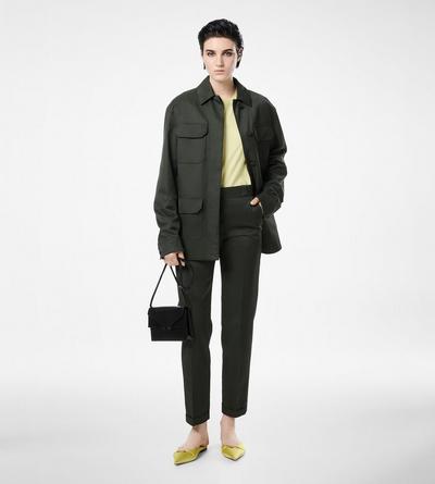 COTTON VISCOSE TWILL CHINO PANTS image number 2