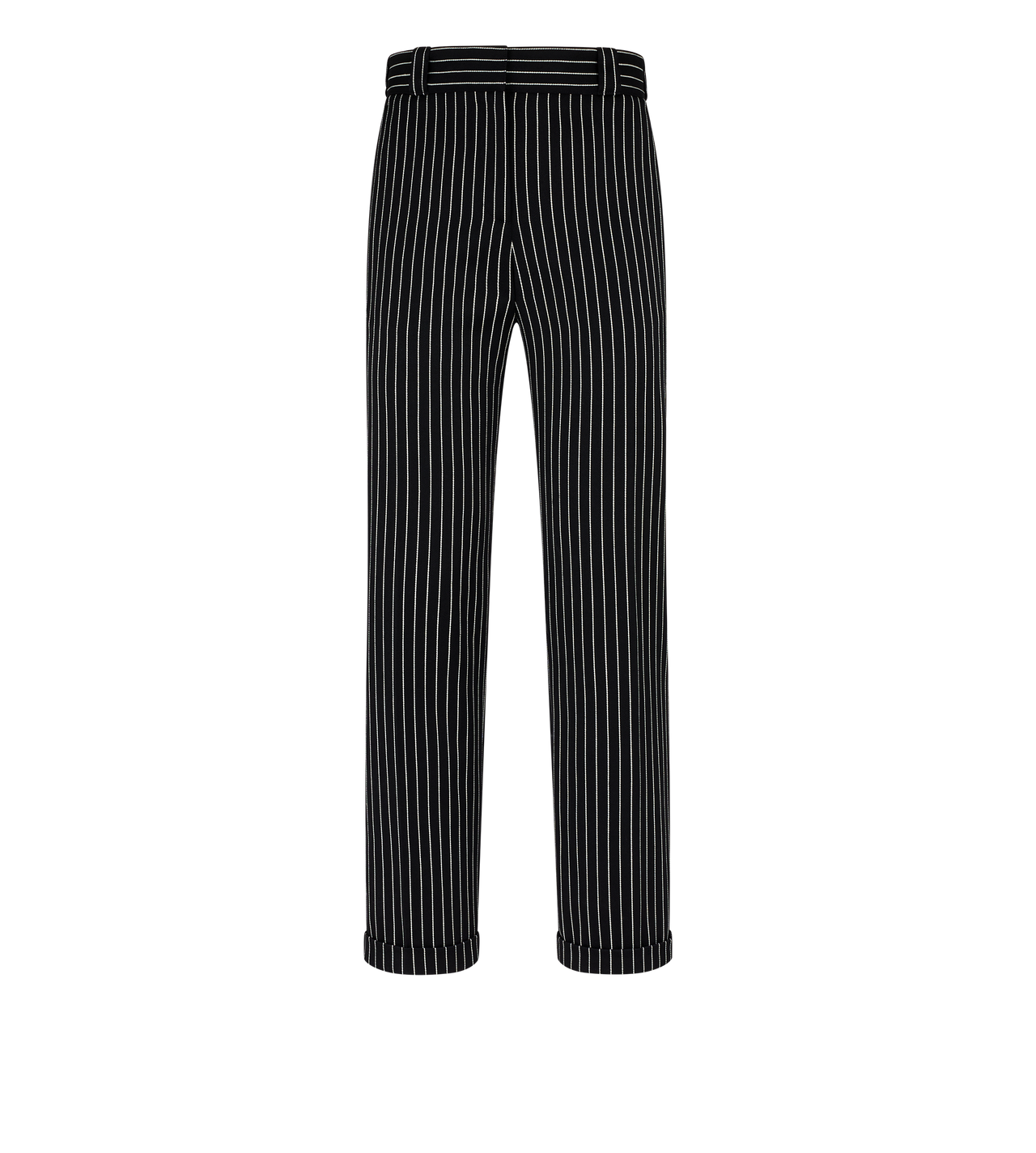 STRIPED WOOL COTTON BARATHEA CHINO PANTS image number 0