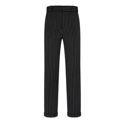 STRIPED WOOL COTTON BARATHEA CHINO PANTS image number 0
