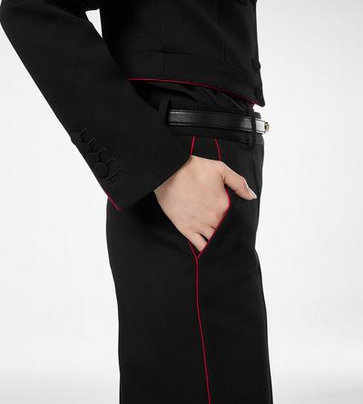 SHARP WOOL GABARDINE OFFICER PANTS WITH PIPING image number 1