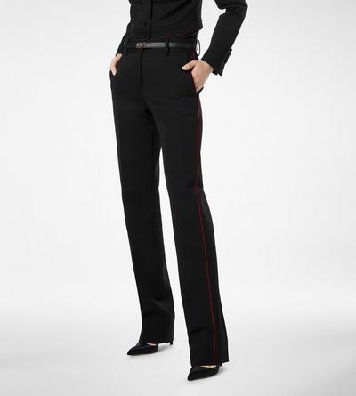 SHARP WOOL GABARDINE OFFICER PANTS WITH PIPING image number 3