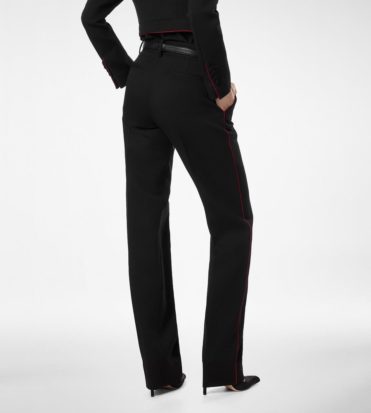 SHARP WOOL GABARDINE OFFICER PANTS WITH PIPING image number 4