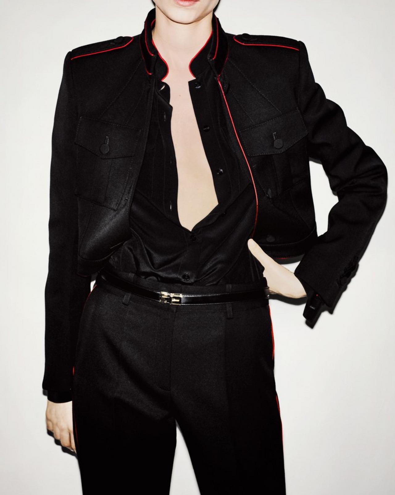 SHARP WOOL GABARDINE OFFICER PANTS WITH PIPING image number 5