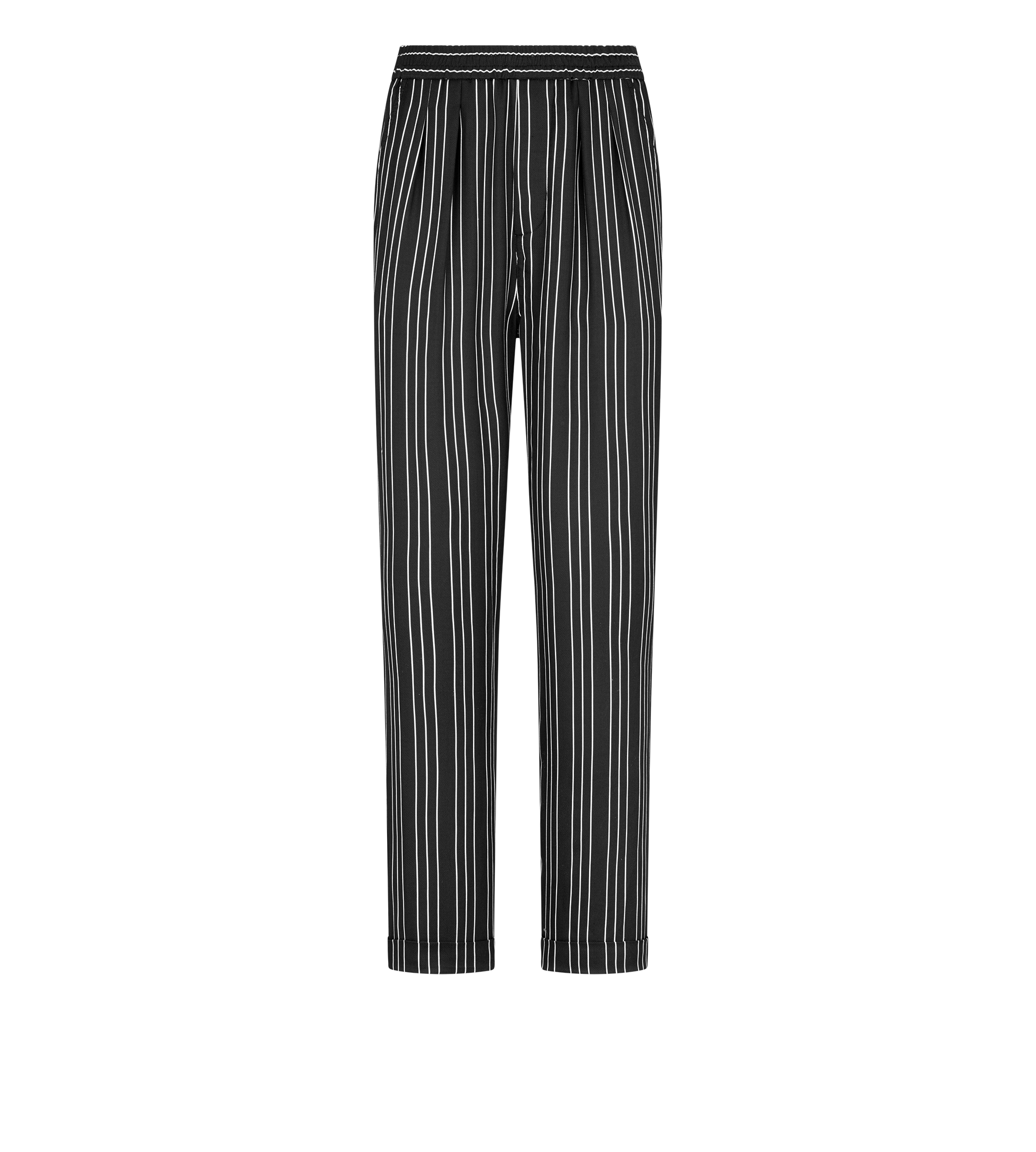 STRIPED SILK PJ PANTS WITH PIPING