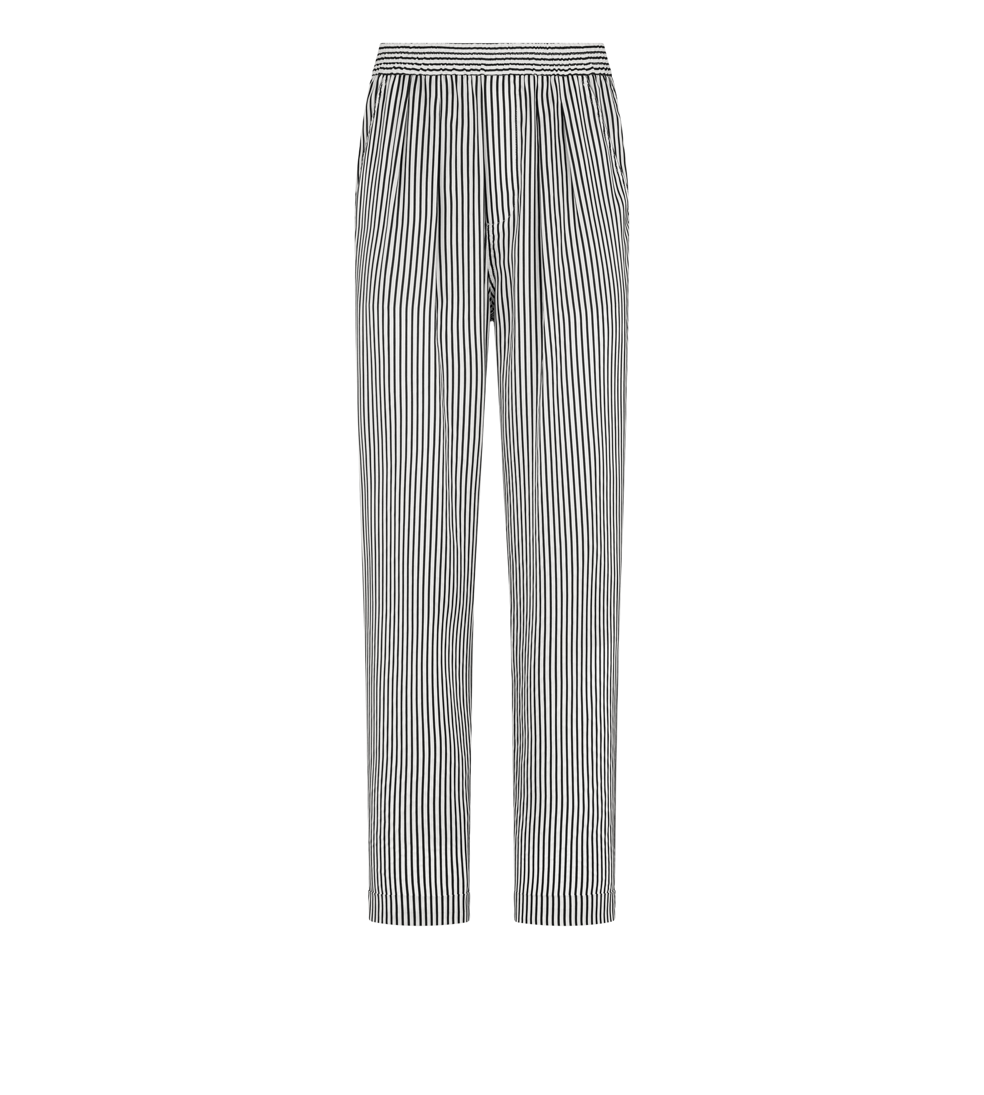 STRIPED SILK PJ PANTS WITH PIPING