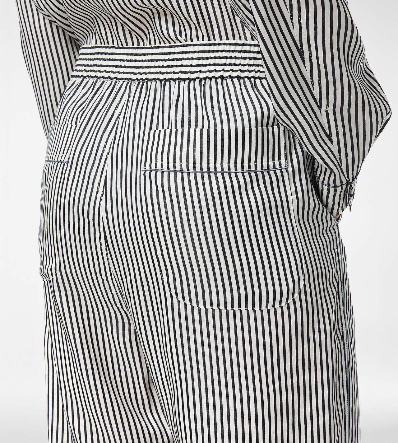 STRIPED SILK PJ PANTS WITH PIPING image number 1