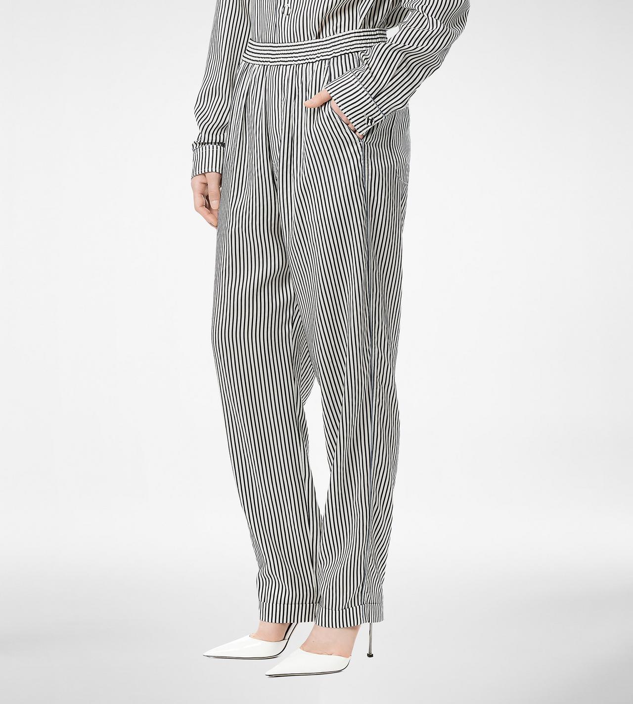 STRIPED SILK PJ PANTS WITH PIPING image number 3
