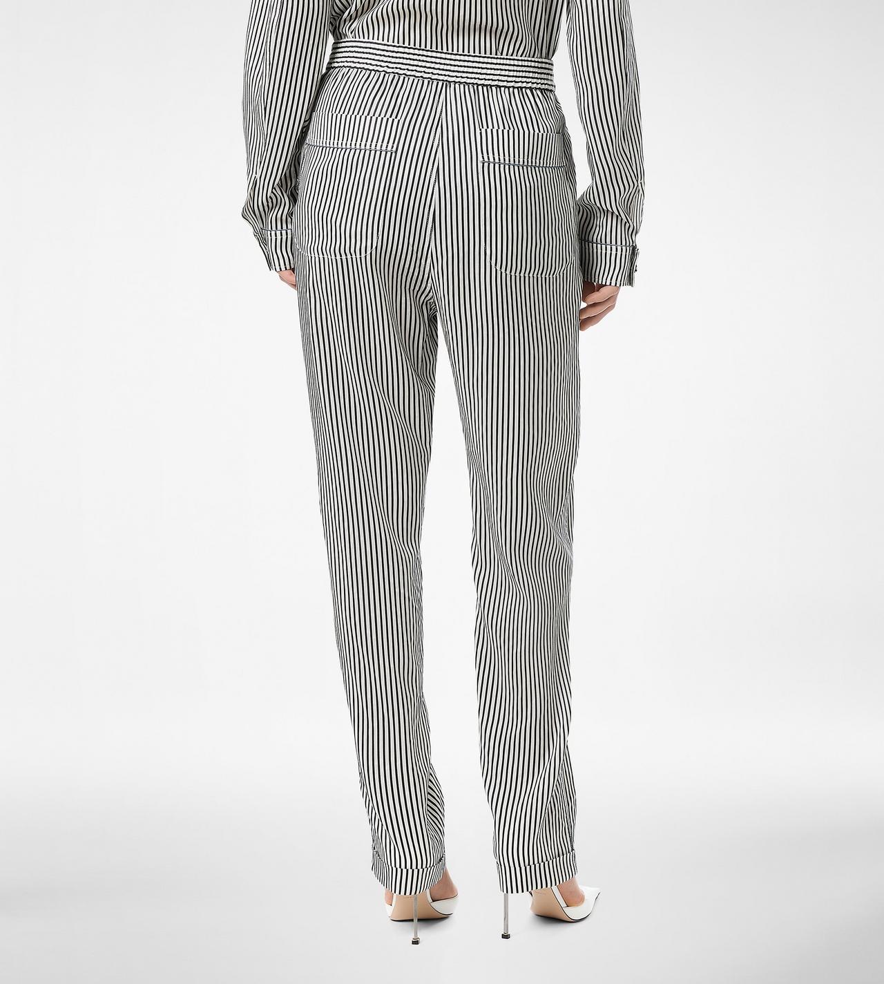 STRIPED SILK PJ PANTS WITH PIPING image number 4