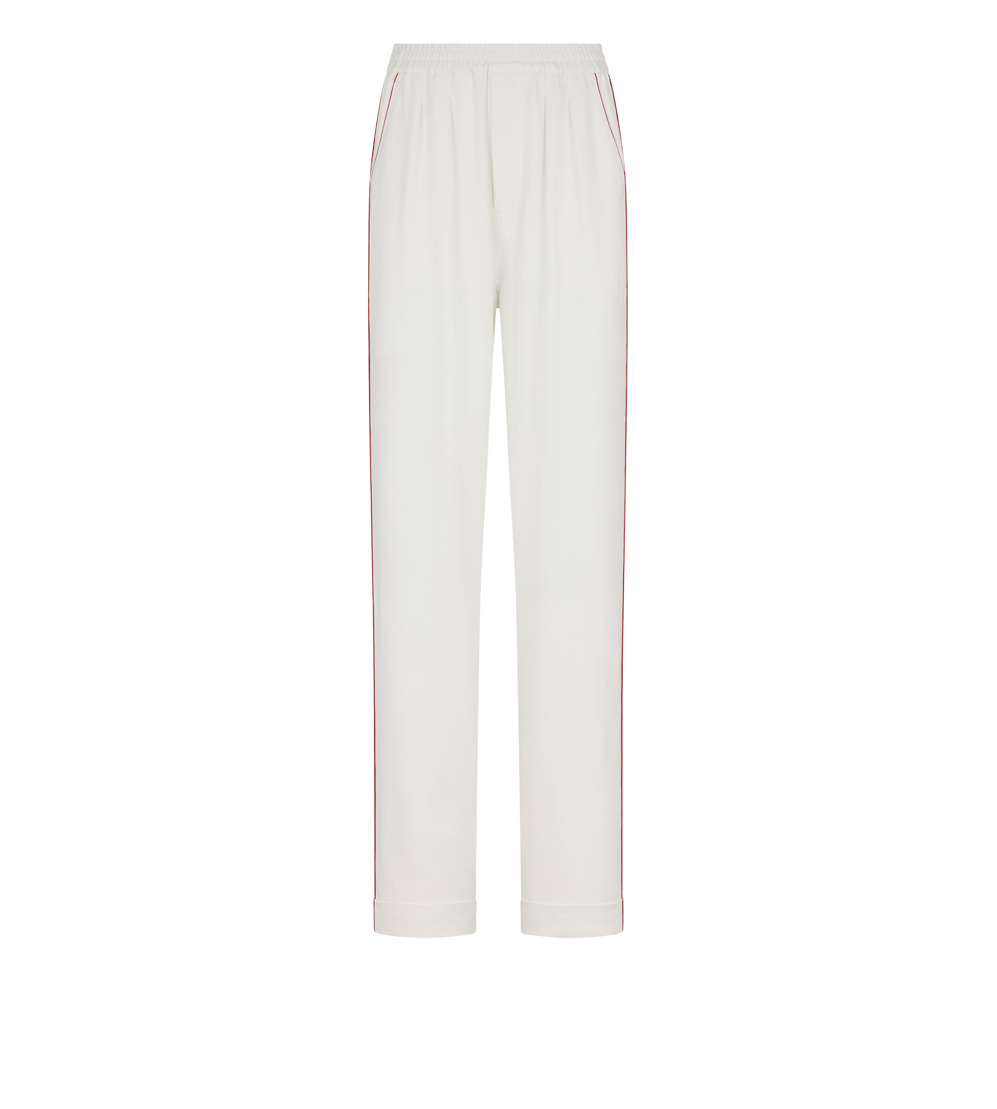 SILK TWILL PJ PANTS WITH PIPING