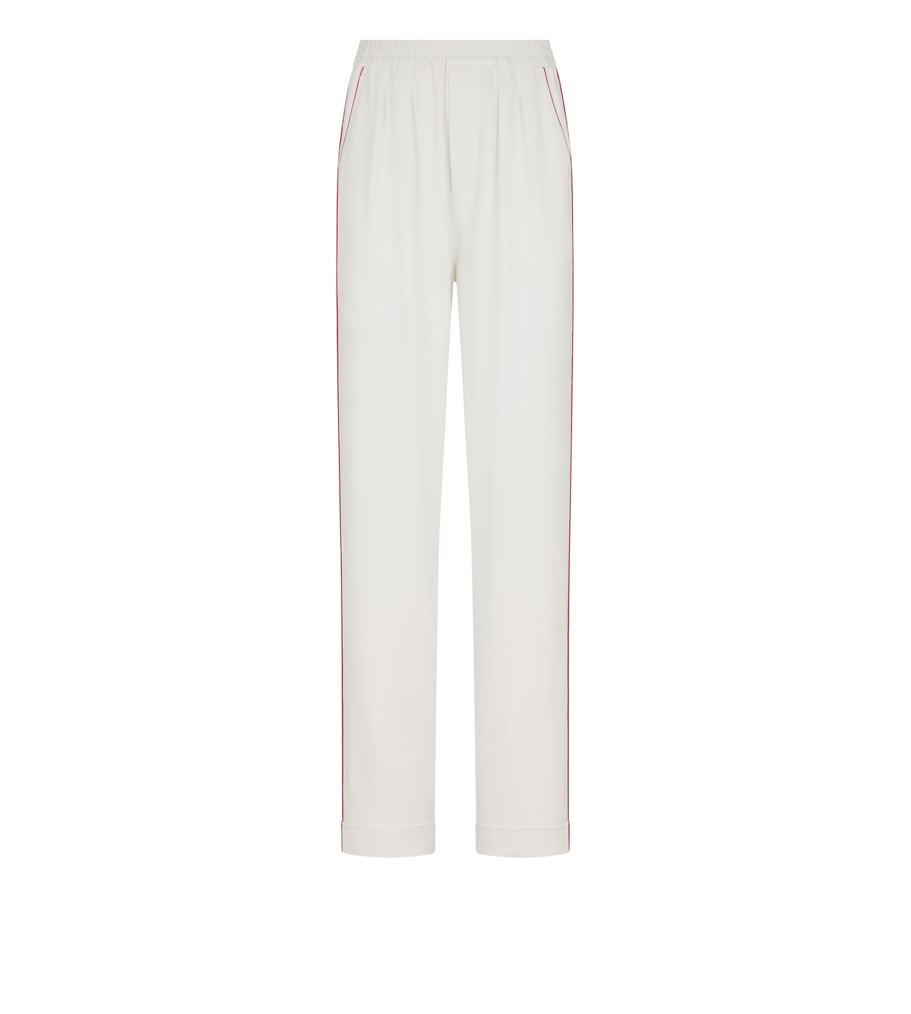 SILK TWILL PJ PANTS WITH PIPING image number 0