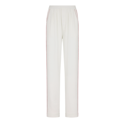 SILK TWILL PJ PANTS WITH PIPING image number 0
