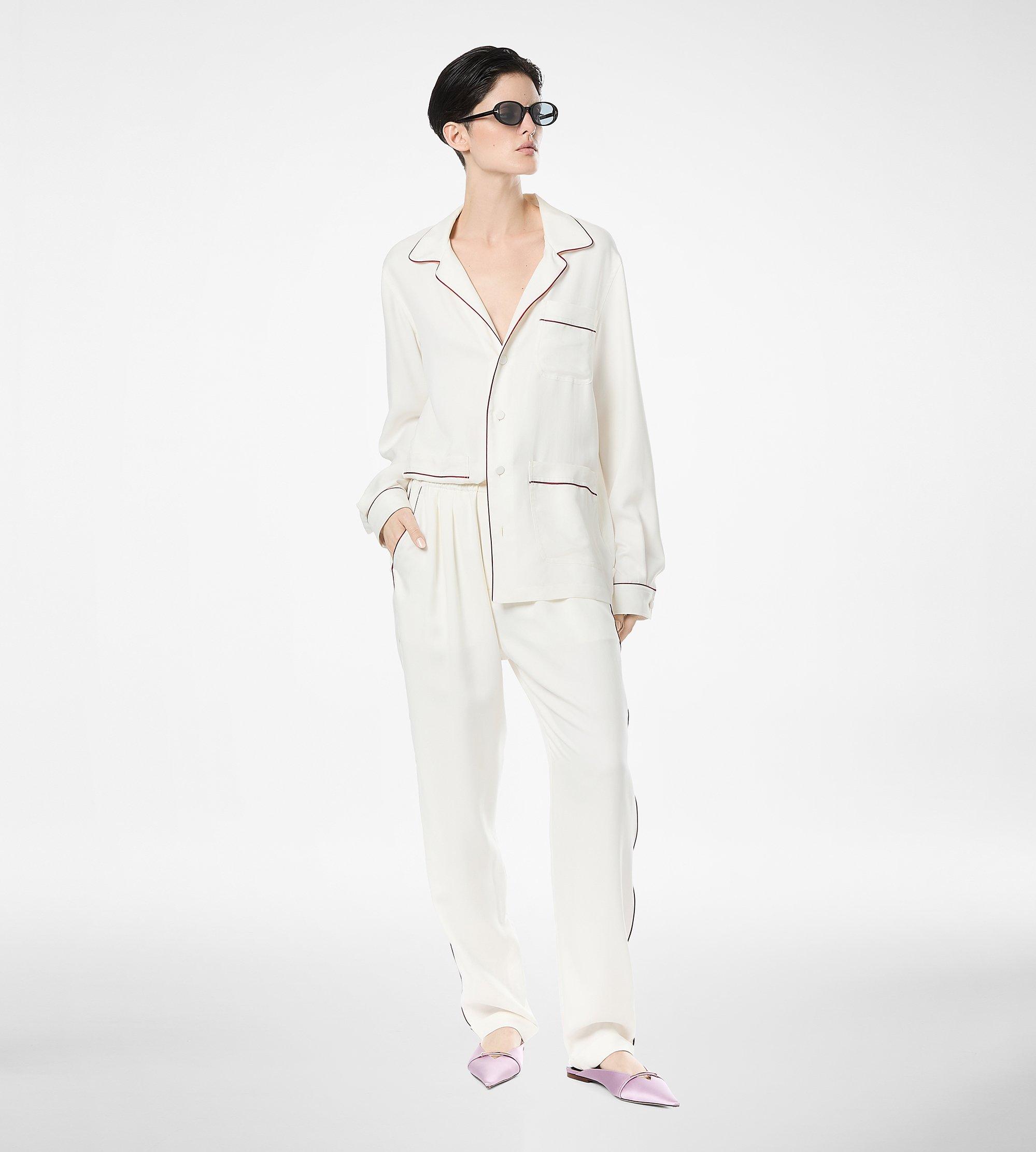 SILK TWILL PJ PANTS WITH PIPING