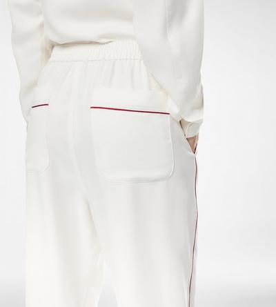 SILK TWILL PJ PANTS WITH PIPING image number 5