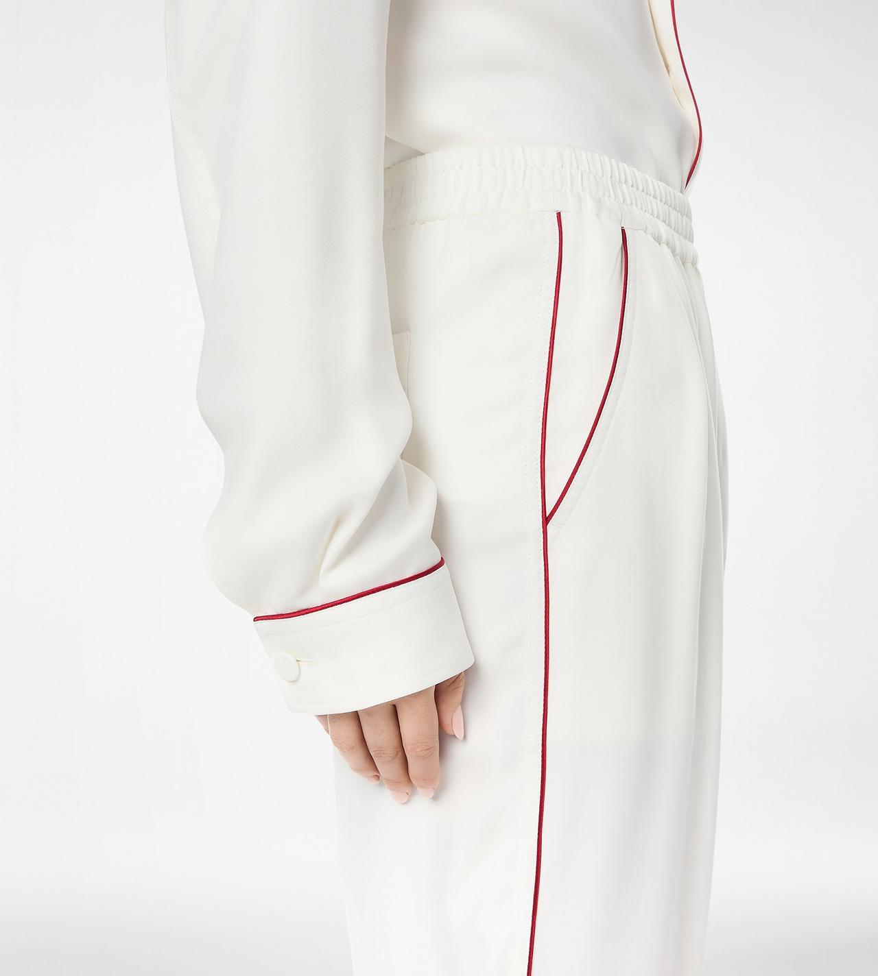 SILK TWILL PJ PANTS WITH PIPING image number 1