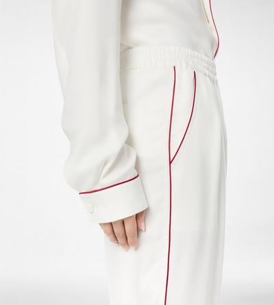 SILK TWILL PJ PANTS WITH PIPING image number 1