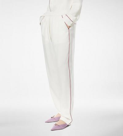 SILK TWILL PJ PANTS WITH PIPING image number 3