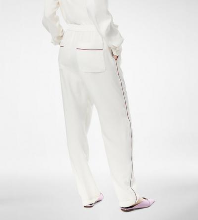 SILK TWILL PJ PANTS WITH PIPING image number 4