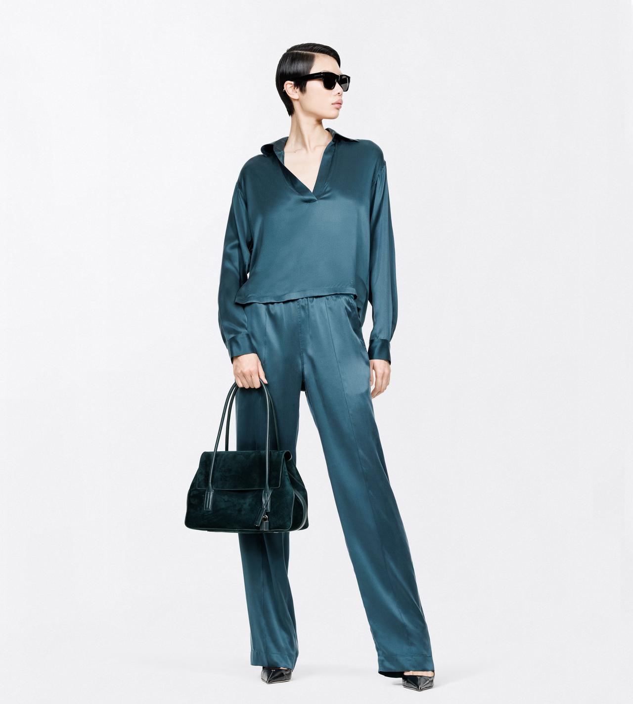 TOM FORD SILK TEAL PEACH-FEEL SILK SATIN PJ PANTS