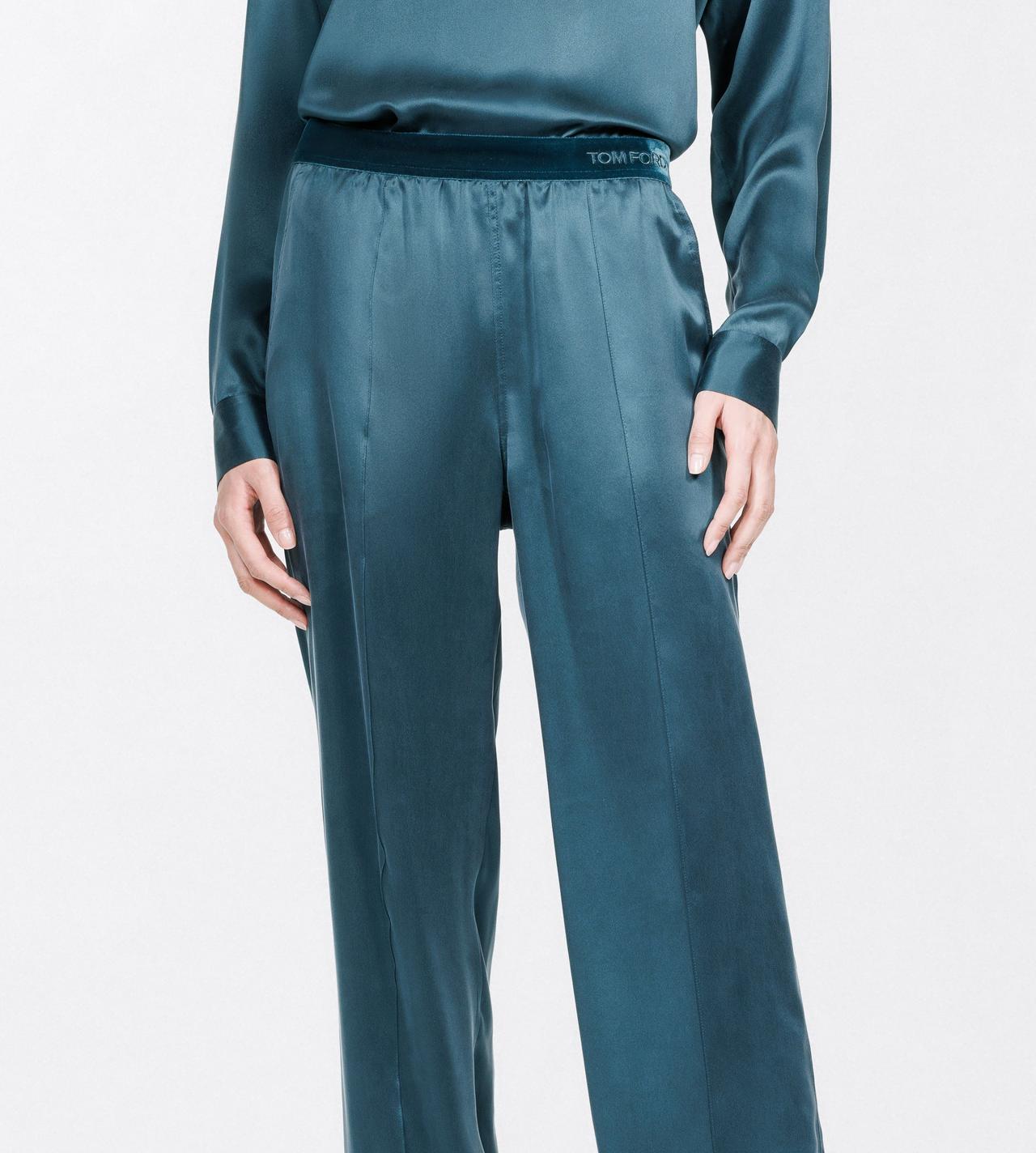 TOM FORD SILK TEAL PEACH-FEEL SILK SATIN PJ PANTS