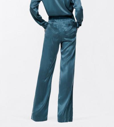 TOM FORD SILK TEAL PEACH-FEEL SILK SATIN PJ PANTS