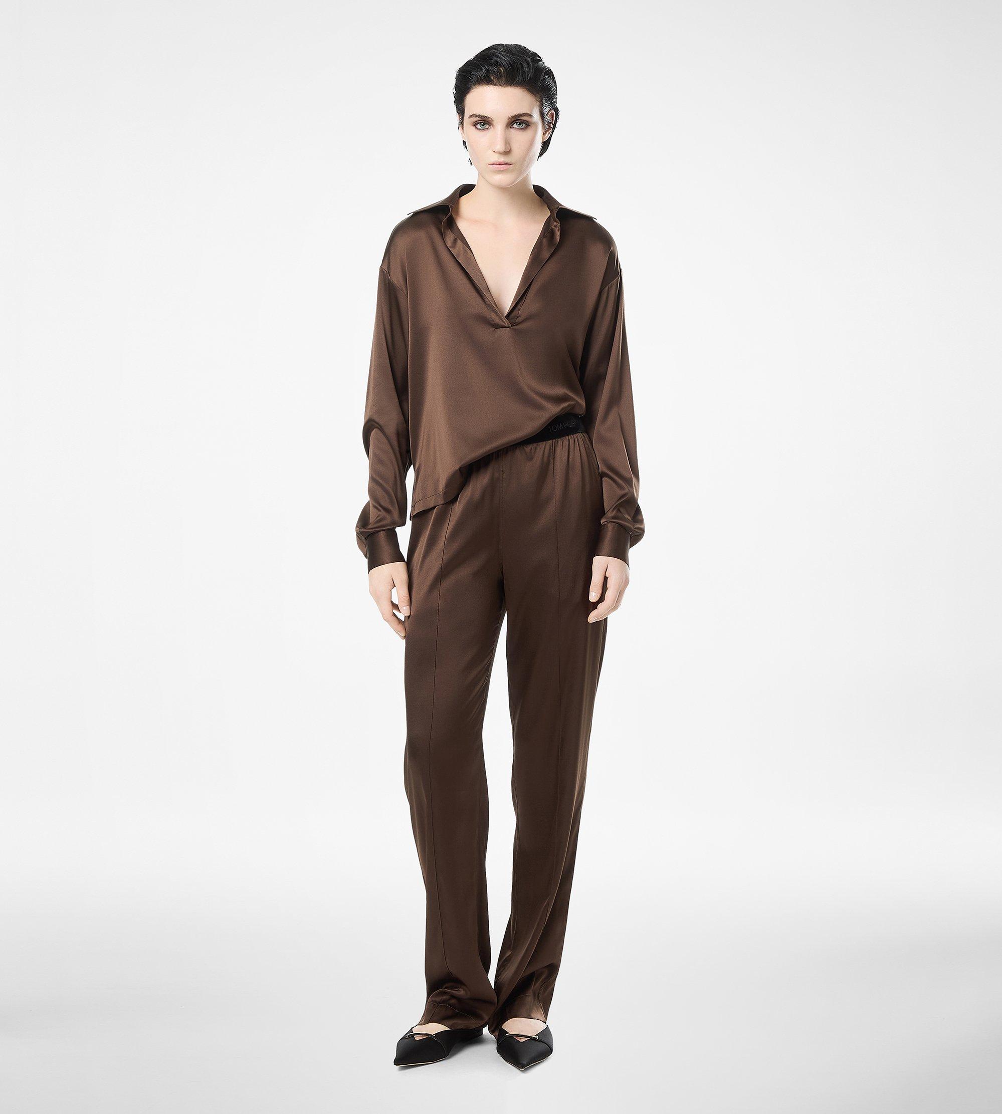PJ PANTS IN RASO DI SETA STRETCH