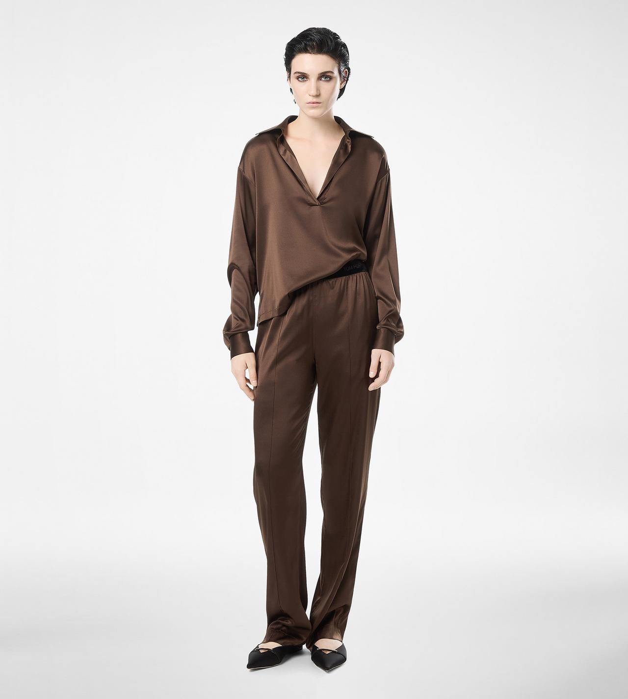 TOM FORD SILK CINNAMON PJ PANTS IN RASO DI SETA STRETCH