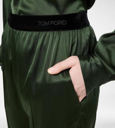 STRETCH SILK SATIN PJ PANTS image number 1