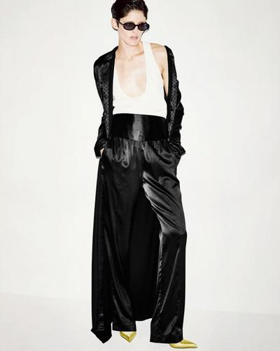TOM FORD SILK BLACK PJ PANTS IN RASO DI SETA STRETCH