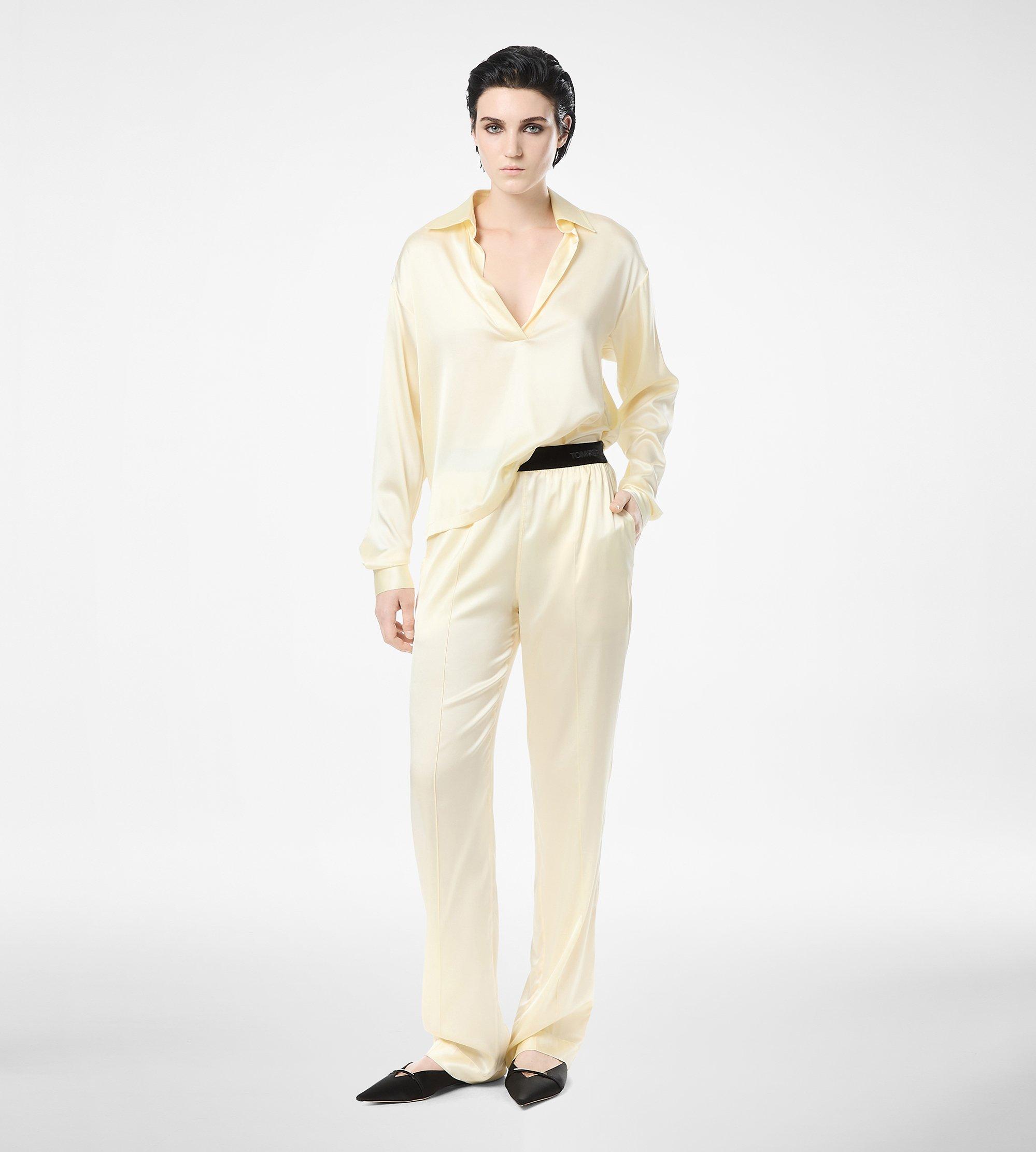 PJ PANTS IN RASO DI SETA STRETCH