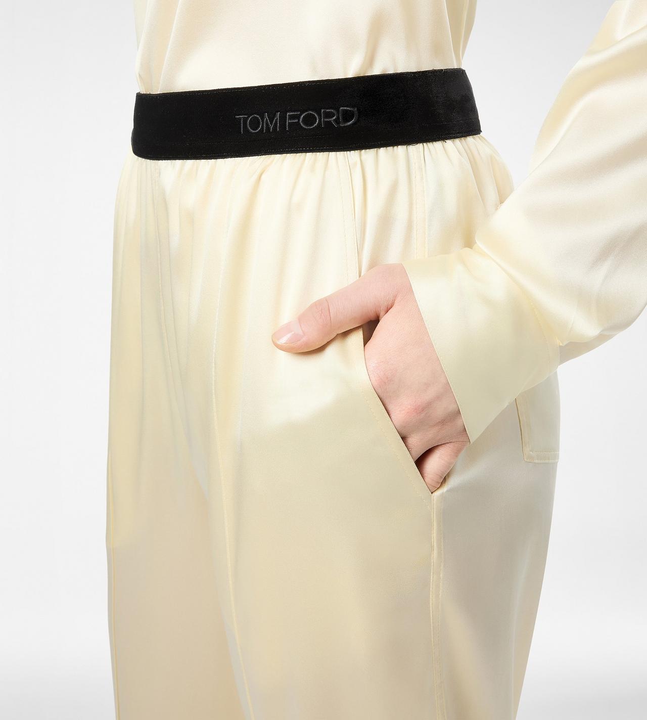 TOM FORD SILK PALE LEMON PJ PANTS IN RASO DI SETA STRETCH
