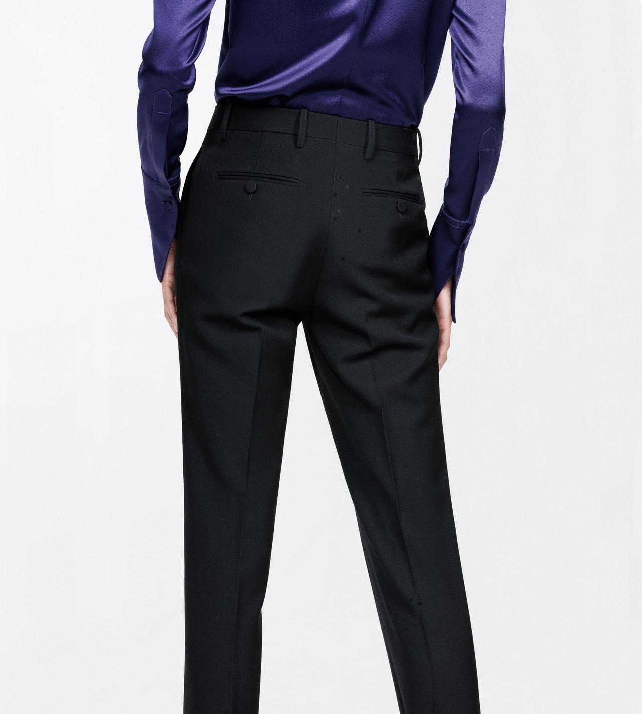 TOM FORD WOOL BLACK SHARP GRAIN DE POUDRE TAILORED STRAIGHT BOYFRIEND PANTS