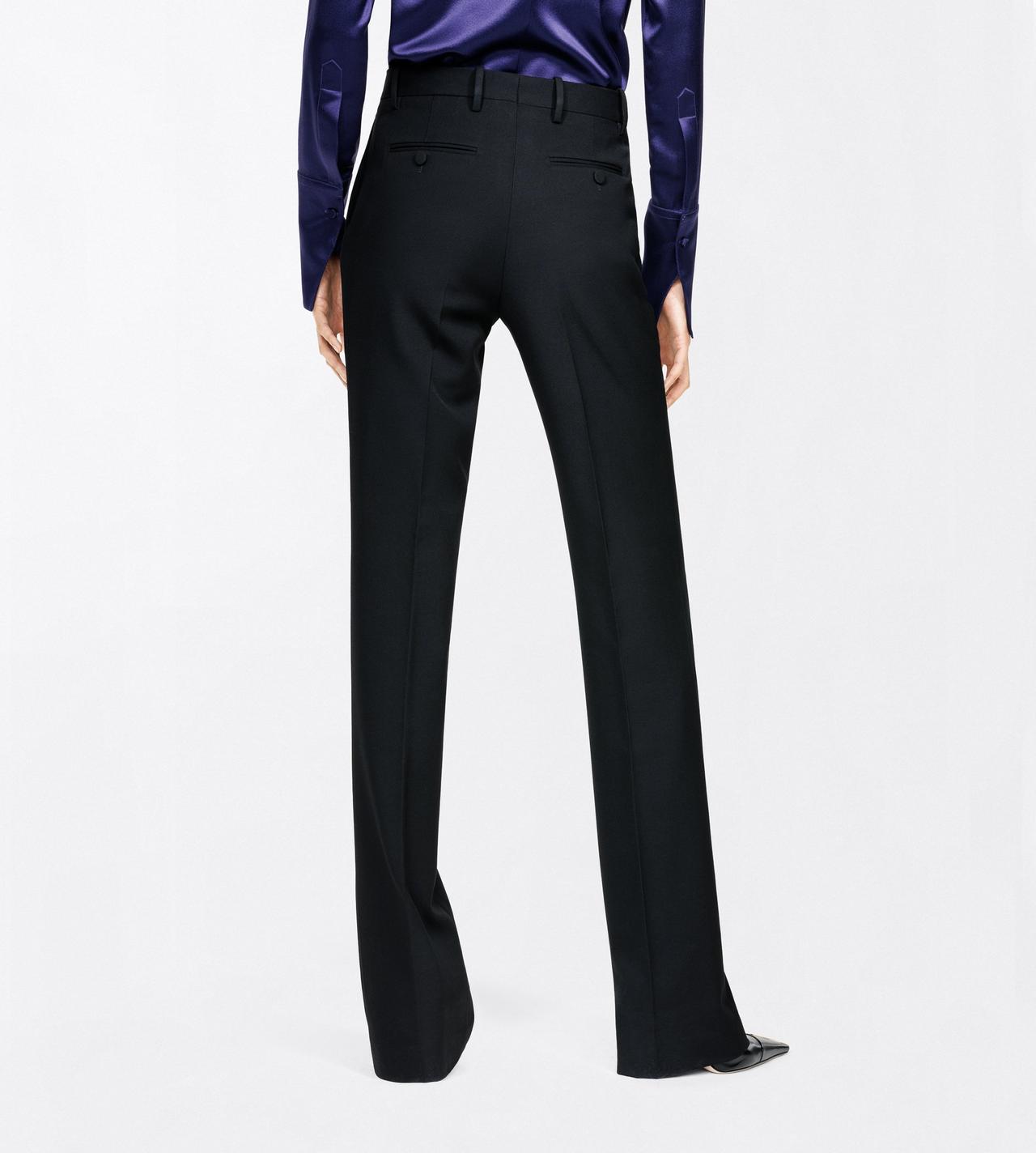 TOM FORD WOOL BLACK SHARP GRAIN DE POUDRE TAILORED STRAIGHT BOYFRIEND PANTS