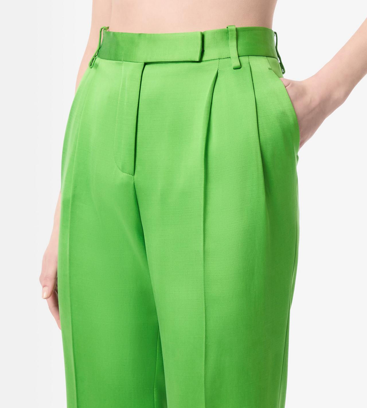 TOM FORD SILK WOOL BLEND SEAGRASS SILK WOOL TAILORED DOUBLE PLEAT STRAIGHT PANTS