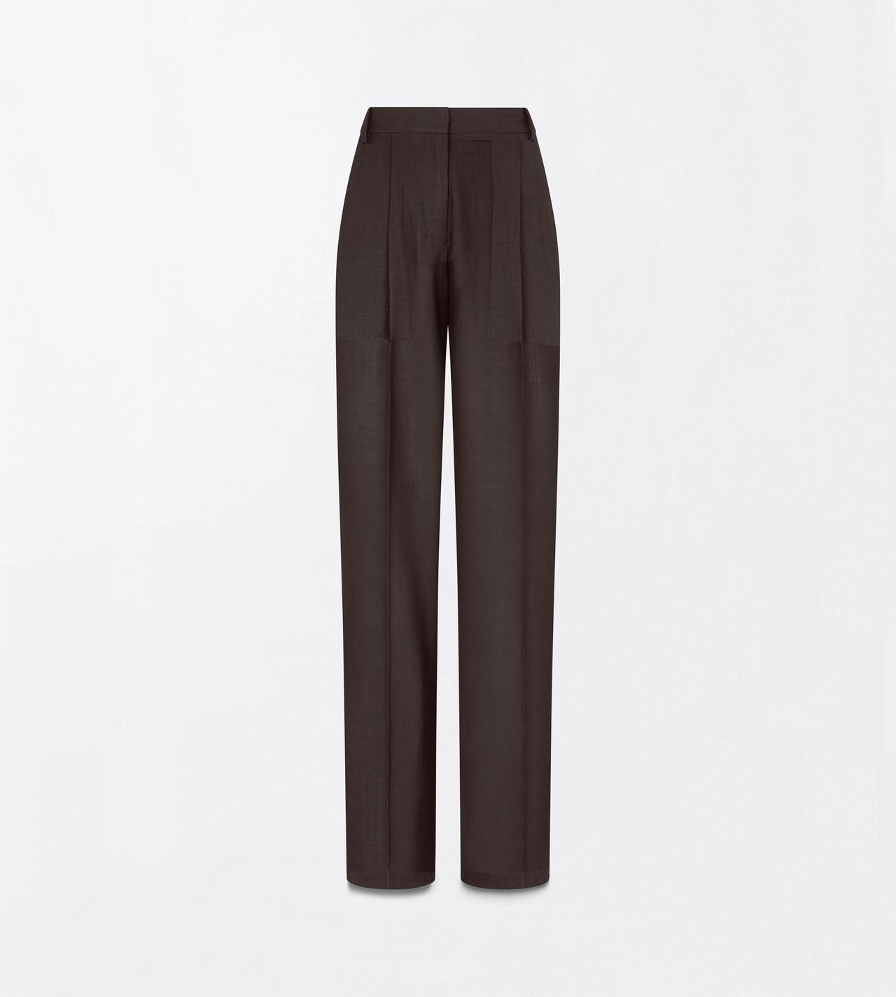 TOM FORD WOOL ESPRESSO LIGHT VIRGIN WOOL TAILORED WIDE LEG PLEATED STRAIGHT PANTS