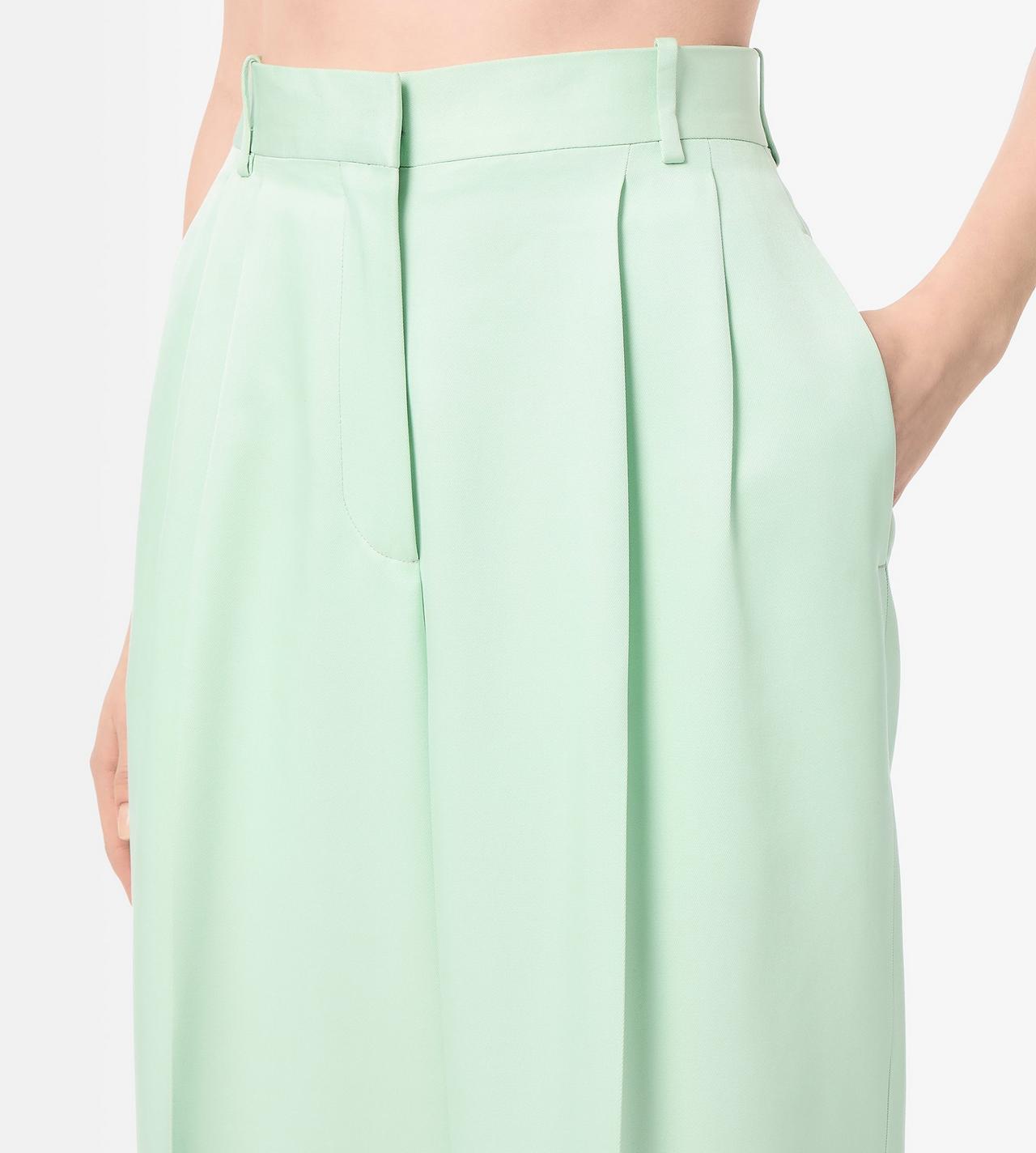 TOM FORD SILK PALE MINT HEAVY SILK TWILL HIGH-WAIST TAILORED WIDE LEG PLEATED STRAIGHT PANTS