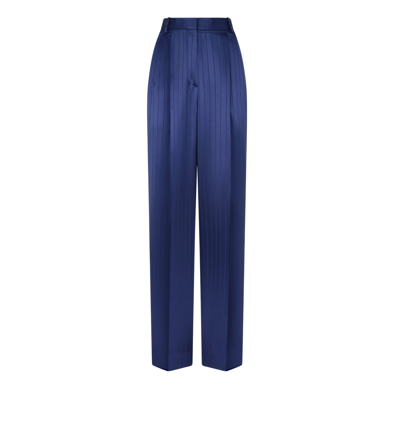 STRIPED HIGH-WAIST TAILORED WIDE LEG PLEATED STRAIGHT PANTS image number 0