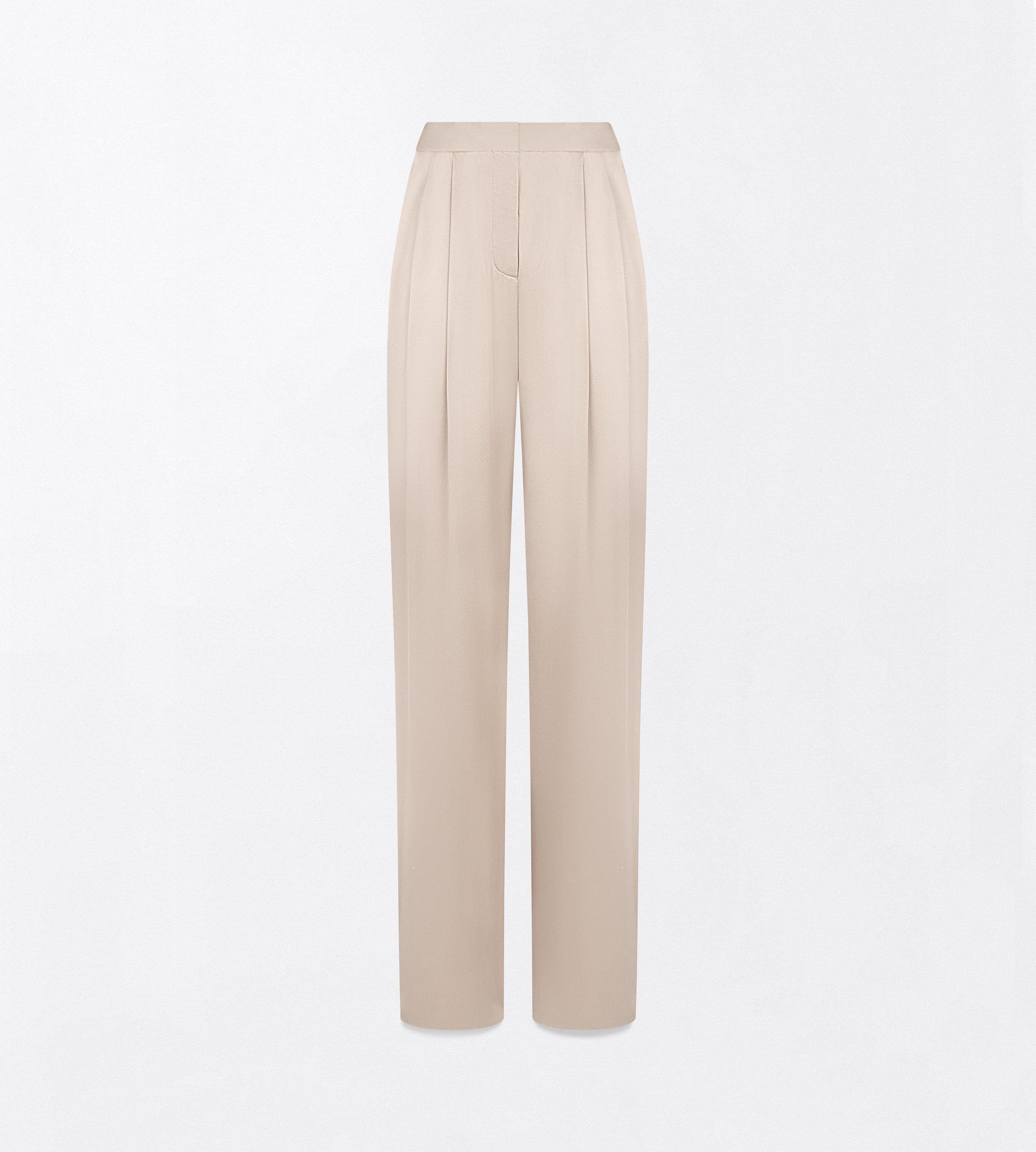 PEACH-FEEL SILK SATIN DOUBLE PLEAT PANTS