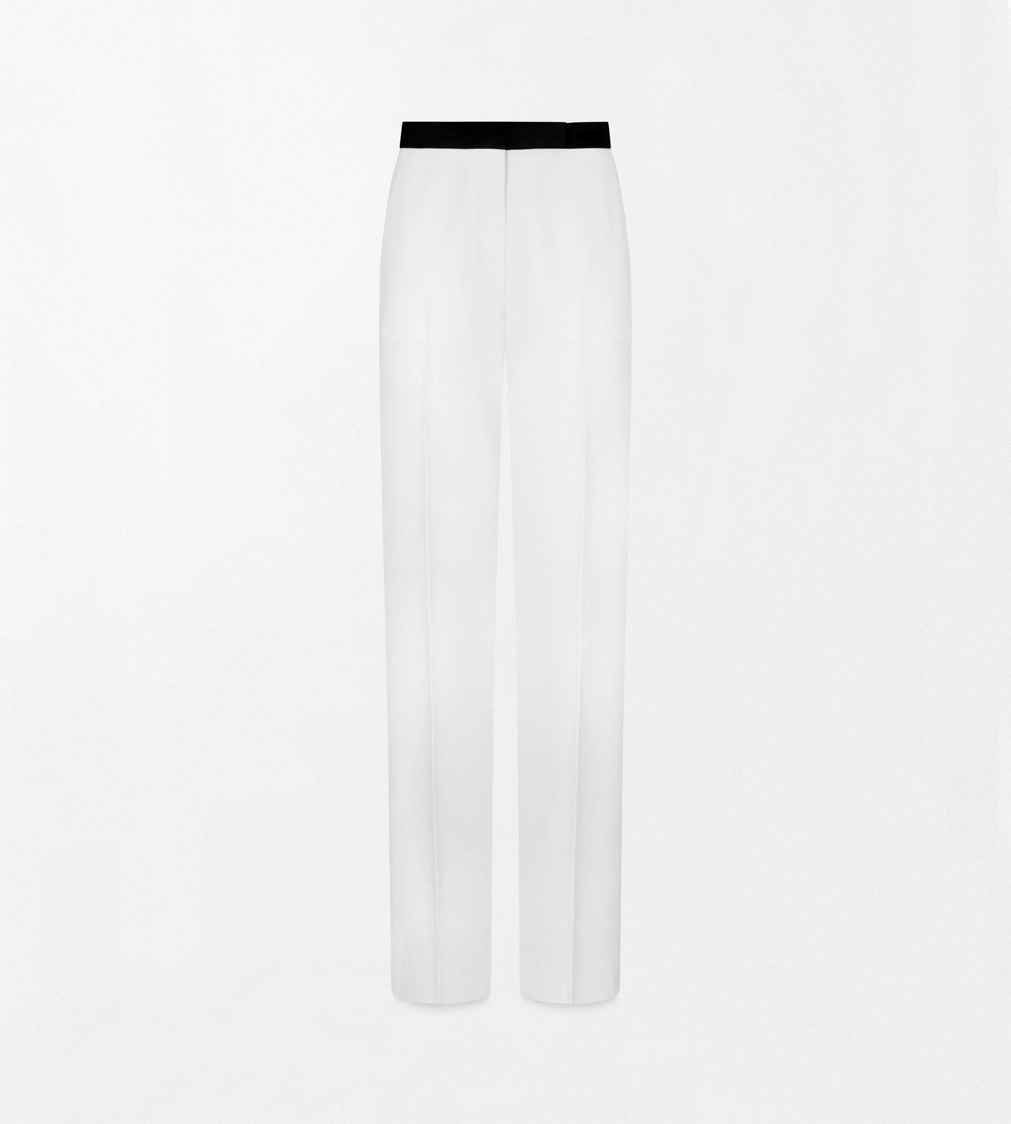 SHARP GRAIN DE POUDRE TAILORED TUXEDO STRAIGHT PANTS