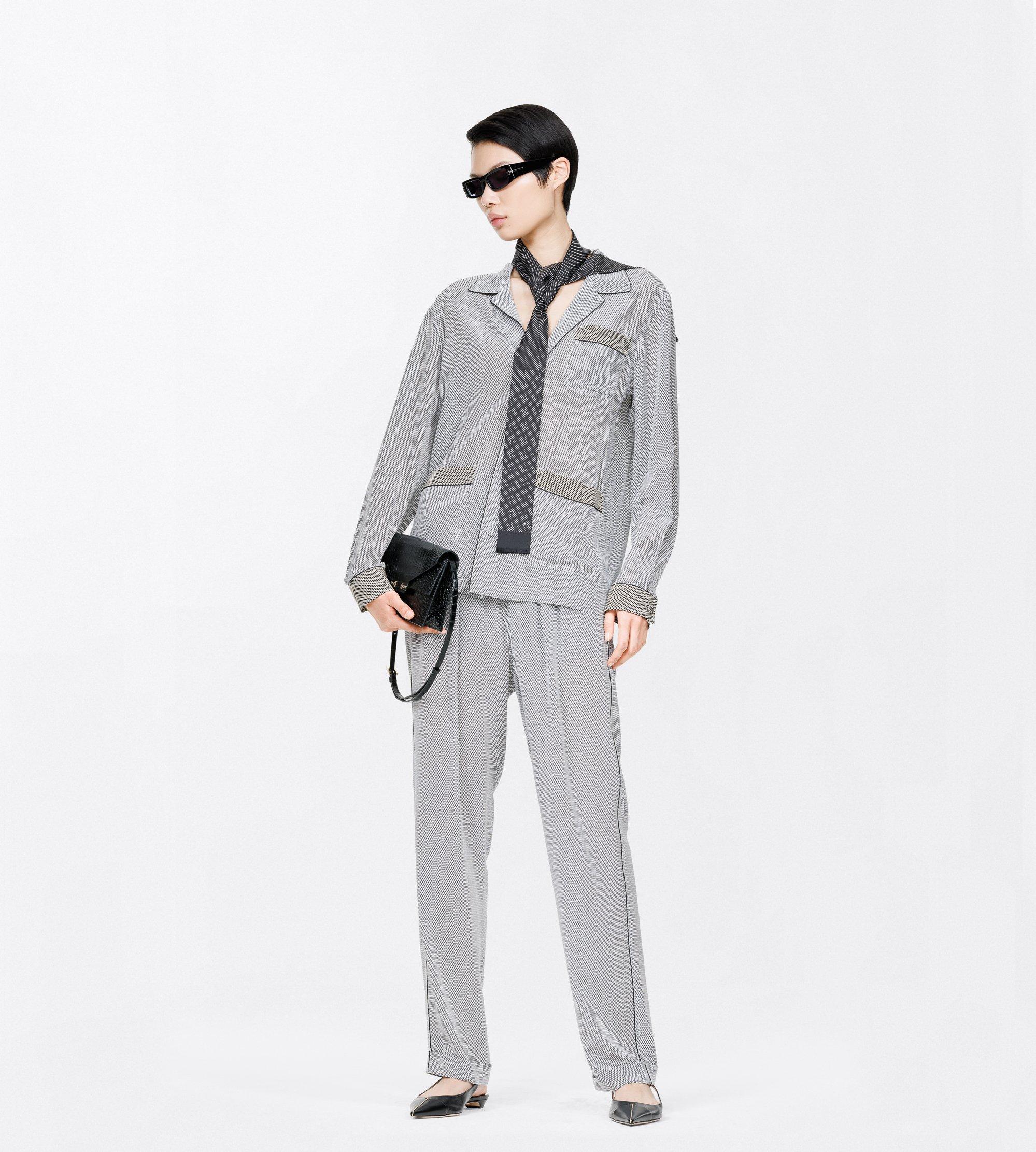 PRINTED NET CREPE DE CHINE PJ PANTS TONAL TF EMBROIDERED LOGO