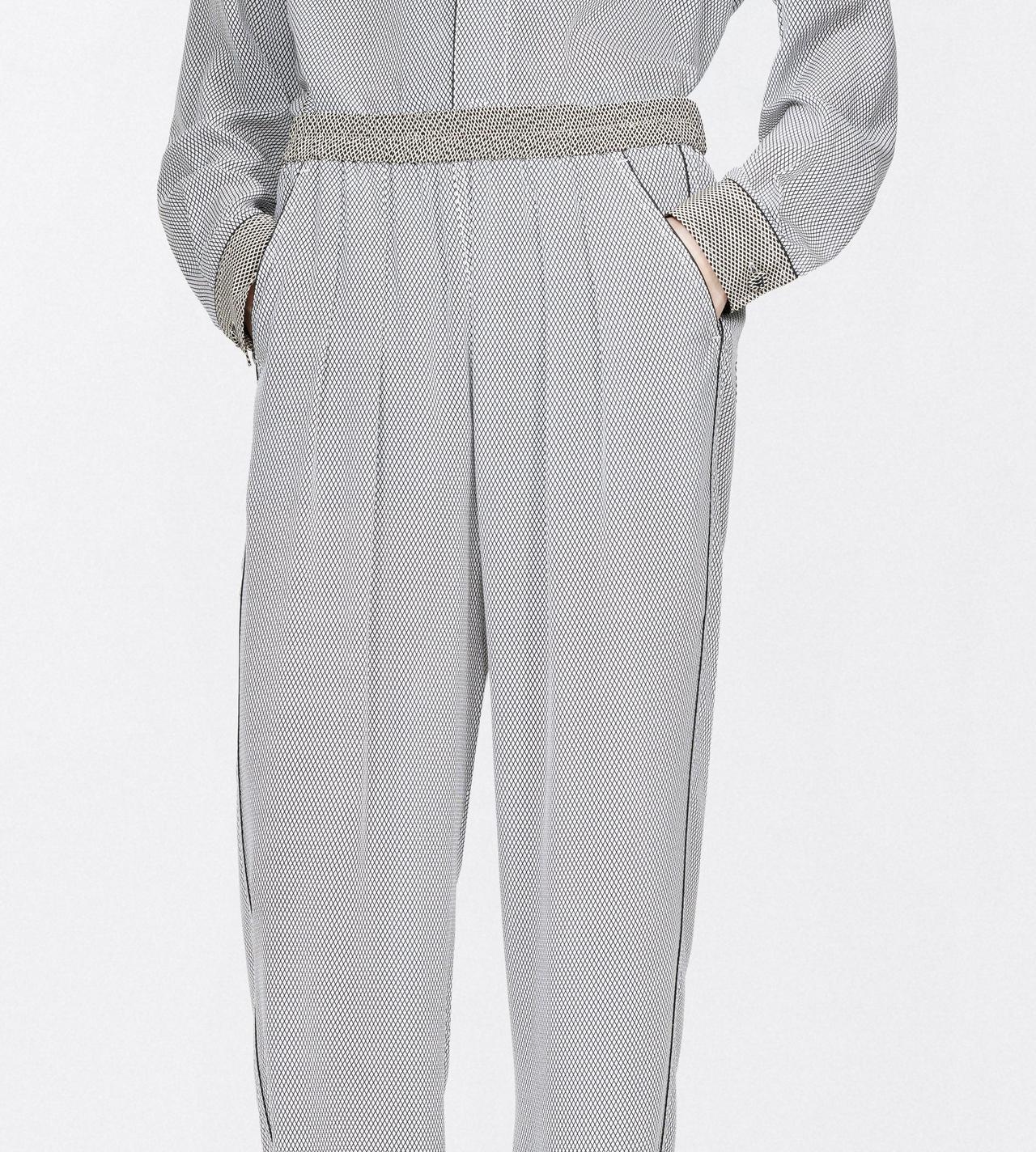 TOM FORD SILK OFF WHITE + BLACK PRINTED NET CREPE DE CHINE PJ PANTS TONAL TF EMBROIDERED LOGO