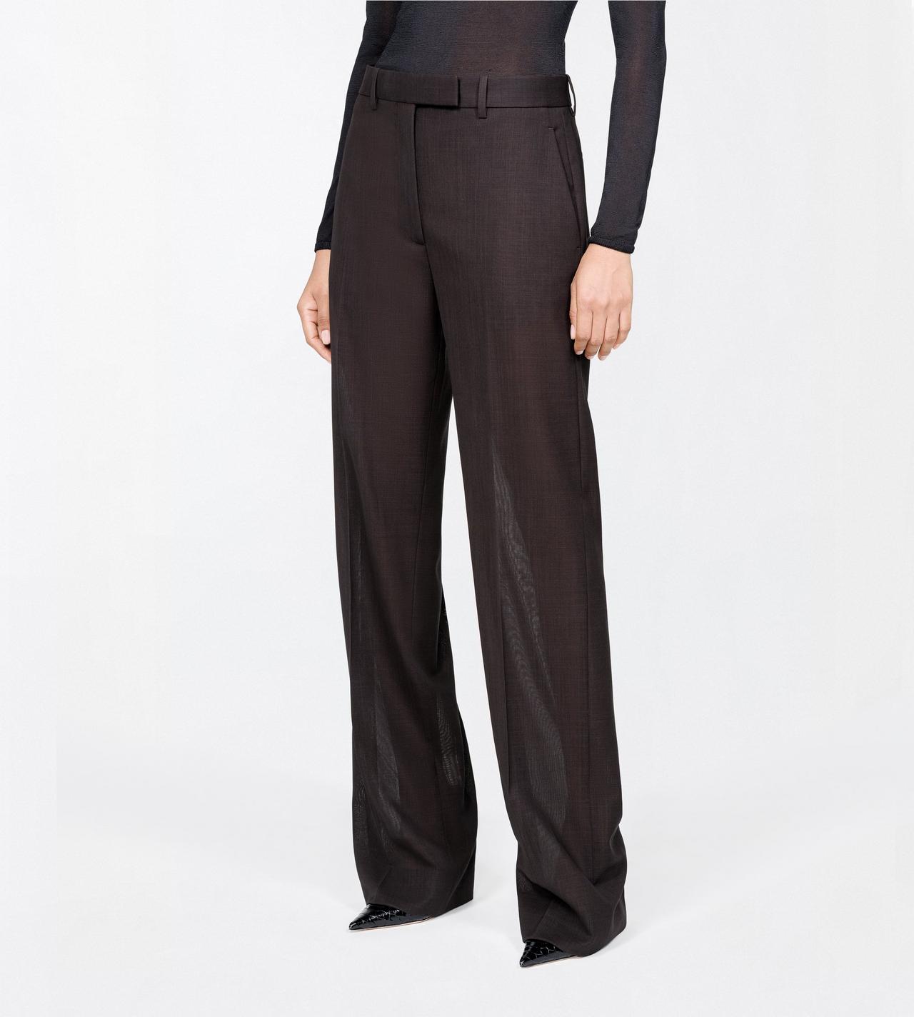 TOM FORD  ESPRESSO ELEGANTE HOSE AUS LEICHTER SCHURWOLLE MIT WEITEM BEIN