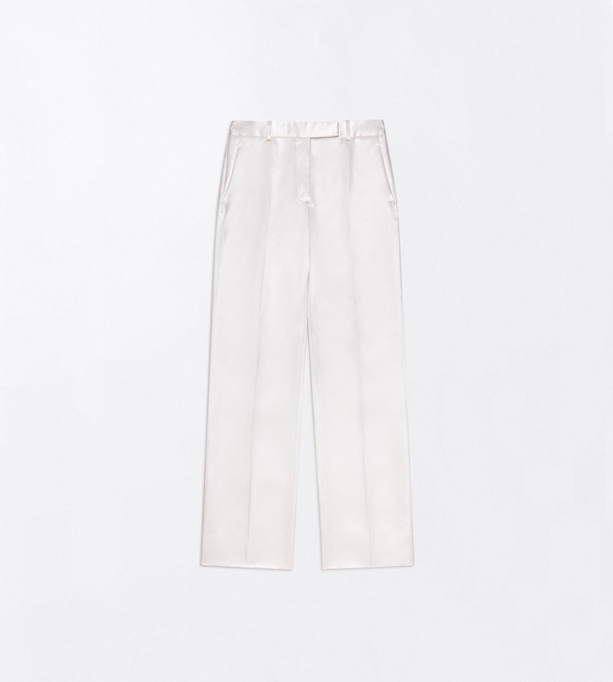 SILK SATIN MEDIUM-LOW WAIST WIDE LEG TAILORED PANTS