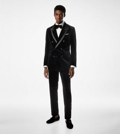 COMPACT LIGHT VELVET ATTICUS TROUSER image number 1