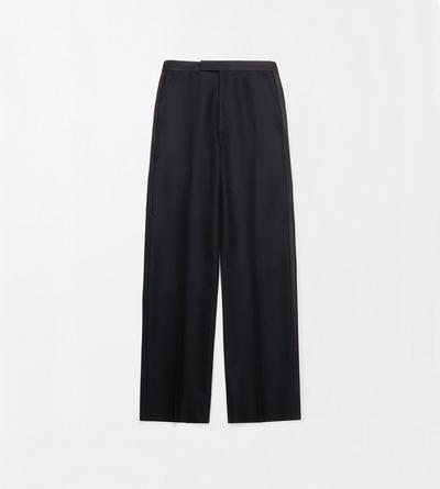 TOM FORD WOOL OC PANTAL&Oacute;N DE NOCHE COLBERT DE CINTURA ALTA EN GRAIN DE POUDRE CON RAYA