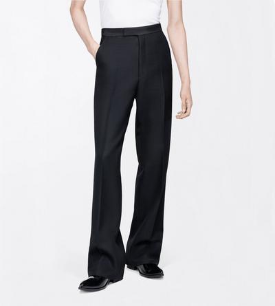 TOM FORD WOOL OC PANTAL&Oacute;N DE NOCHE COLBERT DE CINTURA ALTA EN GRAIN DE POUDRE CON RAYA
