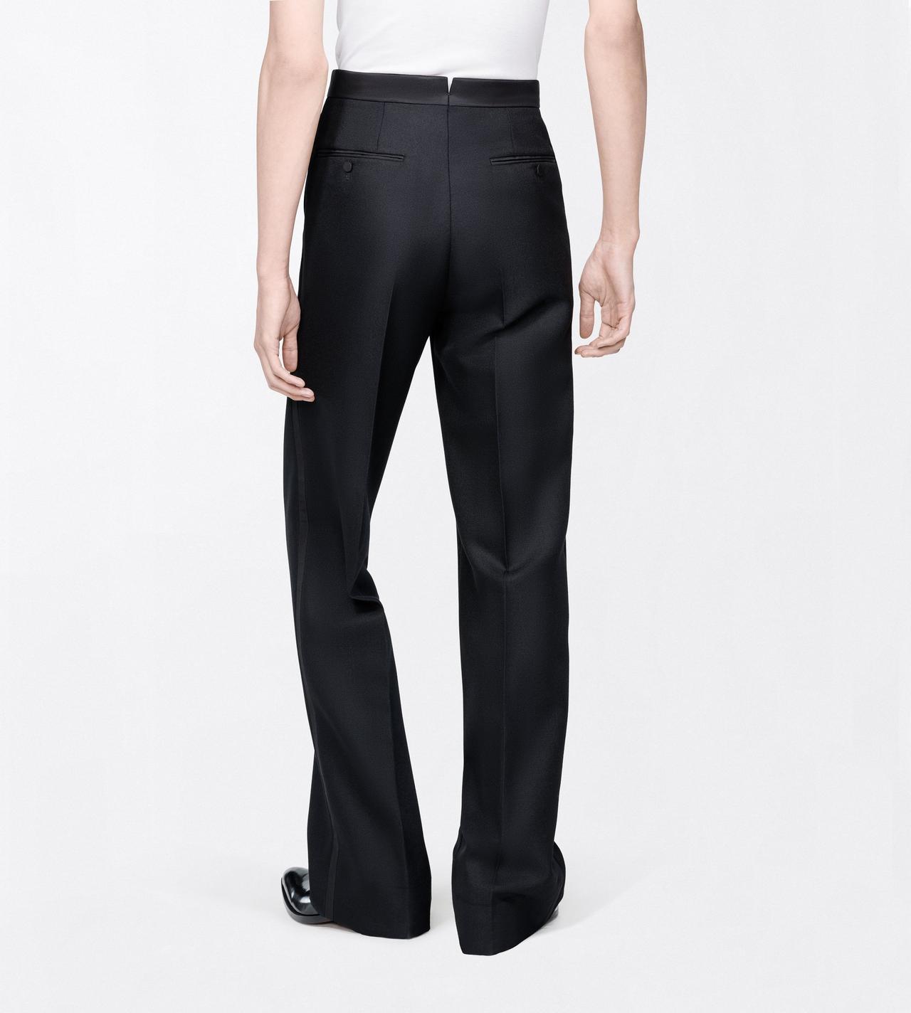 TOM FORD WOOL OC PANTAL&Oacute;N DE NOCHE COLBERT DE CINTURA ALTA EN GRAIN DE POUDRE CON RAYA